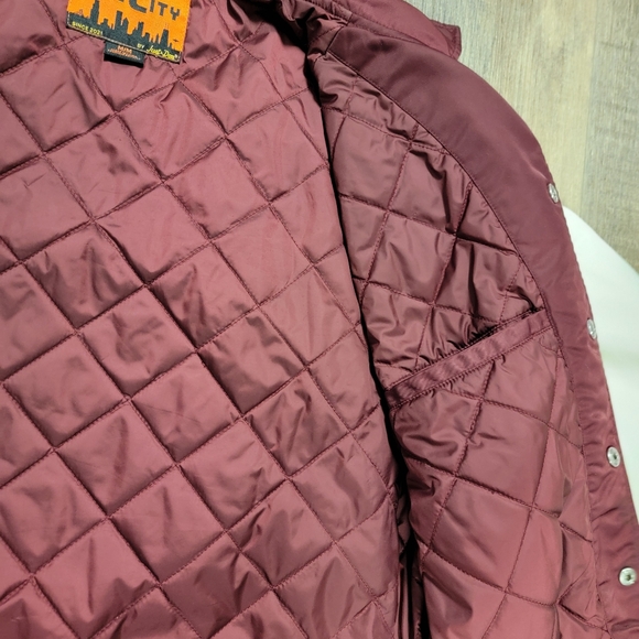 Just Don x ALL CITY Mens Snap Up Basketball Jacket Sz Medium Burgundy Ret $195 - Picture 10 of 14